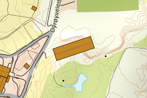 Kartbilde fra WMS-tjeneste av avviket