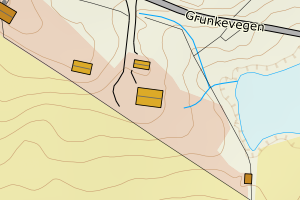 Kartbilde fra WMS-tjeneste av avviket