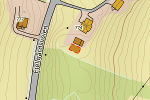 Kartbilde fra WMS-tjeneste av avviket
