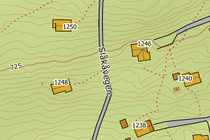 Kartbilde fra WMS-tjeneste av avviket