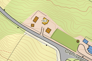 Kartbilde fra WMS-tjeneste av avviket