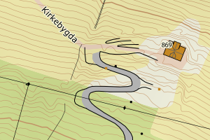 Kartbilde fra WMS-tjeneste av avviket