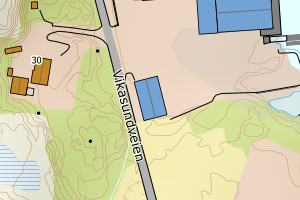 Kartbilde fra WMS-tjeneste av avviket