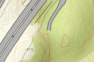 Kartbilde fra WMS-tjeneste av avviket