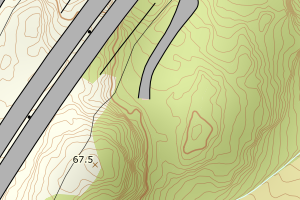 Kartbilde fra WMS-tjeneste av avviket