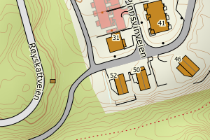 Kartbilde fra WMS-tjeneste av avviket