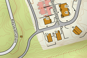 Kartbilde fra WMS-tjeneste av avviket