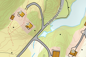 Kartbilde fra WMS-tjeneste av avviket