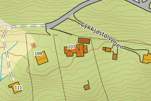 Kartbilde fra WMS-tjeneste av avviket