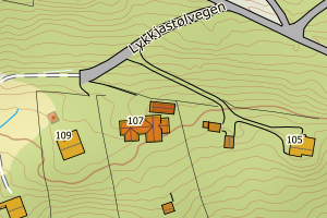 Kartbilde fra WMS-tjeneste av avviket