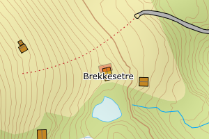 Kartbilde fra WMS-tjeneste av avviket
