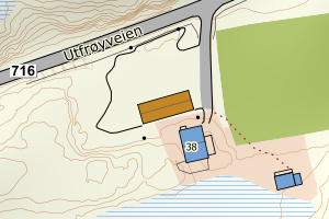 Kartbilde fra WMS-tjeneste av avviket