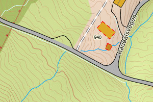 Kartbilde fra WMS-tjeneste av avviket