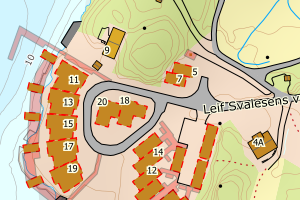 Kartbilde fra WMS-tjeneste av avviket