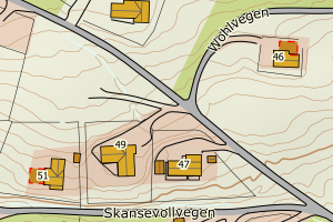 Kartbilde fra WMS-tjeneste av avviket