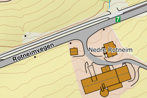 Kartbilde fra WMS-tjeneste av avviket