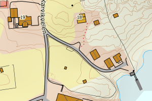 Kartbilde fra WMS-tjeneste av avviket