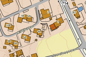 Kartbilde fra WMS-tjeneste av avviket