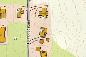 Kartbilde fra WMS-tjeneste av avviket