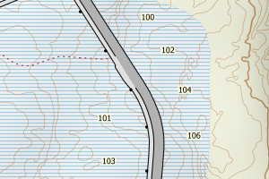 Kartbilde fra WMS-tjeneste av avviket