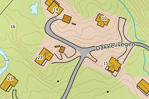 Kartbilde fra WMS-tjeneste av avviket