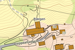 Kartbilde fra WMS-tjeneste av avviket