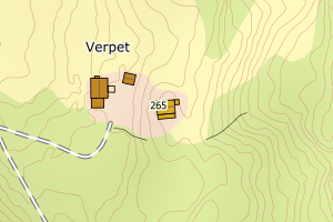 Kartbilde fra WMS-tjeneste av avviket