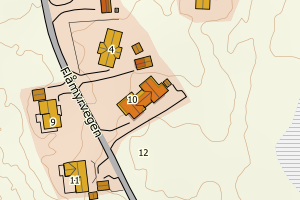 Kartbilde fra WMS-tjeneste av avviket