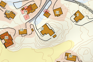 Kartbilde fra WMS-tjeneste av avviket