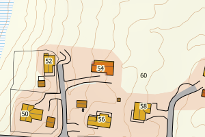 Kartbilde fra WMS-tjeneste av avviket