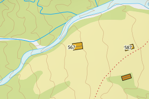 Kartbilde fra WMS-tjeneste av avviket