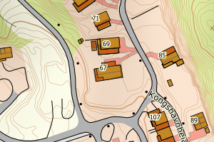 Kartbilde fra WMS-tjeneste av avviket