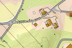 Kartbilde fra WMS-tjeneste av avviket