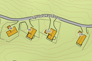 Kartbilde fra WMS-tjeneste av avviket