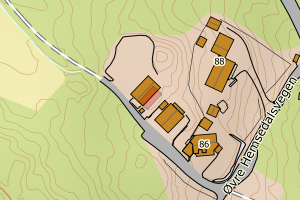Kartbilde fra WMS-tjeneste av avviket
