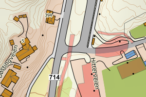Kartbilde fra WMS-tjeneste av avviket