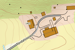 Kartbilde fra WMS-tjeneste av avviket