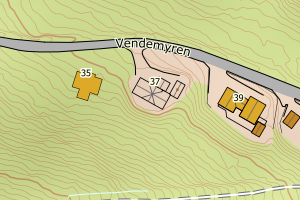 Kartbilde fra WMS-tjeneste av avviket
