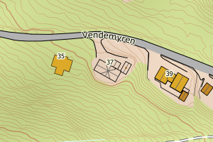 Kartbilde fra WMS-tjeneste av avviket