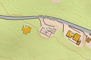 Kartbilde fra WMS-tjeneste av avviket