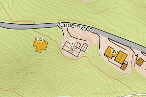 Kartbilde fra WMS-tjeneste av avviket