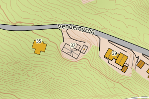 Kartbilde fra WMS-tjeneste av avviket