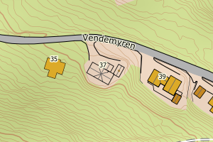 Kartbilde fra WMS-tjeneste av avviket
