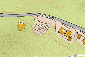 Kartbilde fra WMS-tjeneste av avviket
