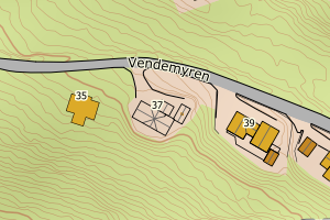 Kartbilde fra WMS-tjeneste av avviket