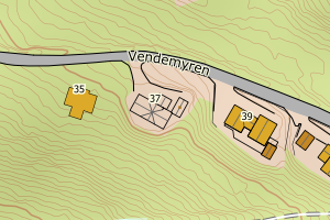 Kartbilde fra WMS-tjeneste av avviket