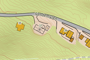 Kartbilde fra WMS-tjeneste av avviket