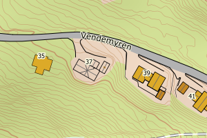 Kartbilde fra WMS-tjeneste av avviket
