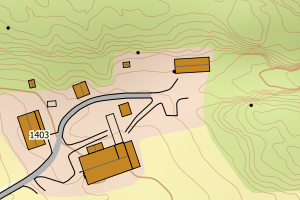 Kartbilde fra WMS-tjeneste av avviket