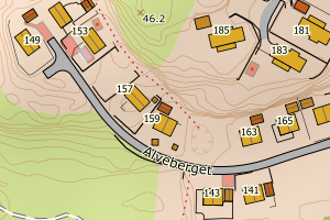 Kartbilde fra WMS-tjeneste av avviket